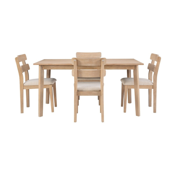 Mid-Century Modern 7-Piece Dining Set for 6 – Ideal for Family Meals and Gatherings