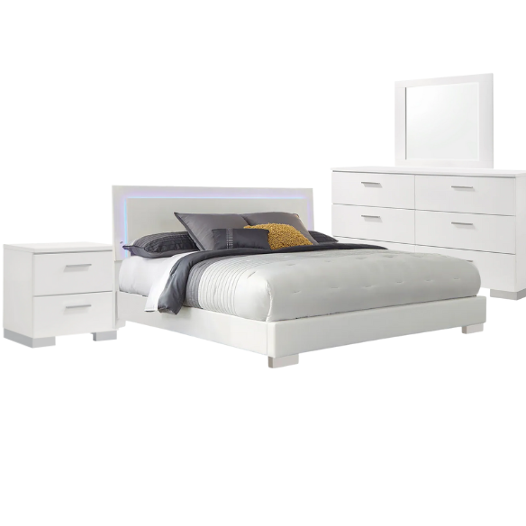4-Piece Vintage Black Wood Panel Bedroom Set with Distressed Parchment Finish – Traditional Elegance with Silver Accents, Beveled Drawer Fronts, and Brass Rosette Knob Hardware