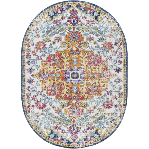 Timeless Traditional Woven Area Rug – Machine-Woven Polypropylene, Medium Pile, Durable and Easy to Clean
