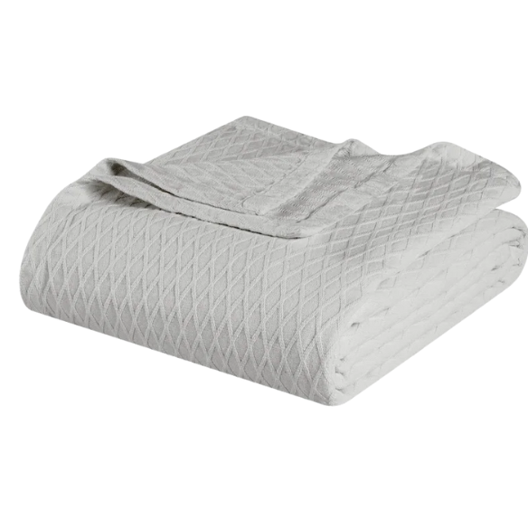 Light Grey Weave Cotton Blanket – Soft, Elegant & Breathable All-Season Comfort