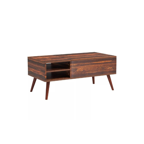 Mid-century storage table espresso. Dual-toned rustic finish with hydraulic lift. Modern Living Room Furniture