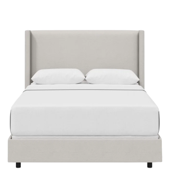 Cozy and Sleek Modern Queen Size Upholstered Wingback Bed