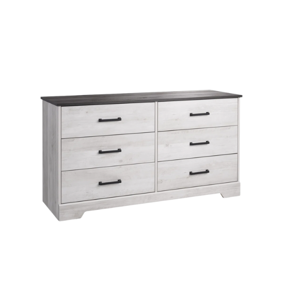Rustic Modern 6-Drawer 53.25" W Double Dresser with Timeless Farmhouse Charm