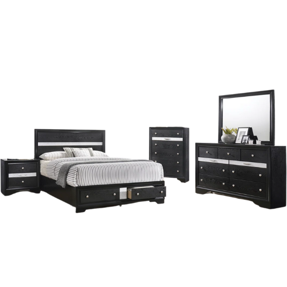 Minimalist Elegance Platform 5-Piece Queen Bedroom Set – Stylish, Cozy, and Tastefully Adorned