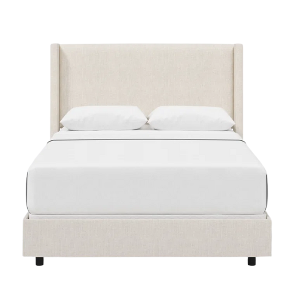 Cozy and Sleek Modern Queen Size Upholstered Wingback Bed