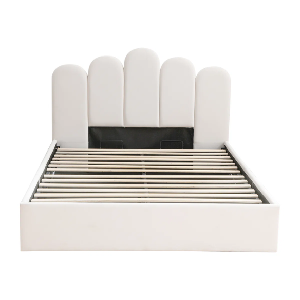 Elegant Hydraulic Velvet Upholstered Platform Bed – Full Double Size with Lift-Up Storage for Ultimate Space Saving