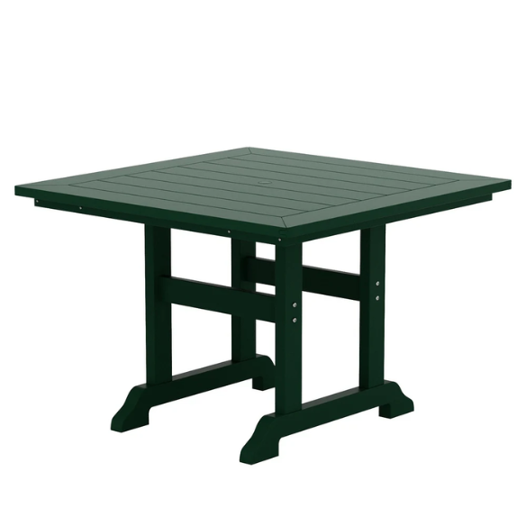 All-Weather Outdoor 43" Square Dining Table – Durable, Eco-Friendly, and UV-Resistant Patio Dining Table with Umbrella Hole