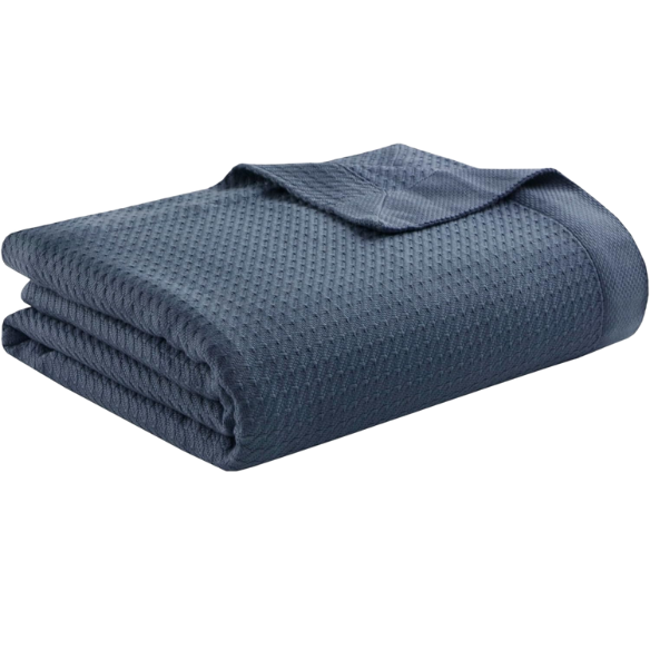 Blue Egyptian Cotton Quilted Blanket – Soft, Breathable & All-Season Comfort