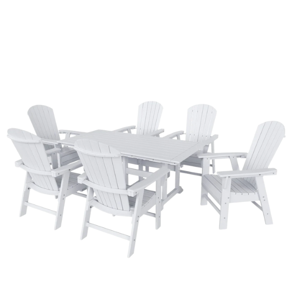 7-Piece Eco-Friendly All-Weather Outdoor Dining Set with Armchairs – Comfortable, Stylish, and Durable for Your Patio or Backyard