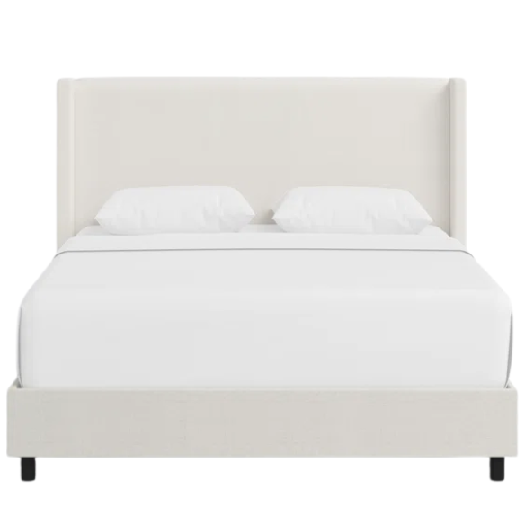Cozy and Sleek Modern Queen Size Upholstered Wingback Bed