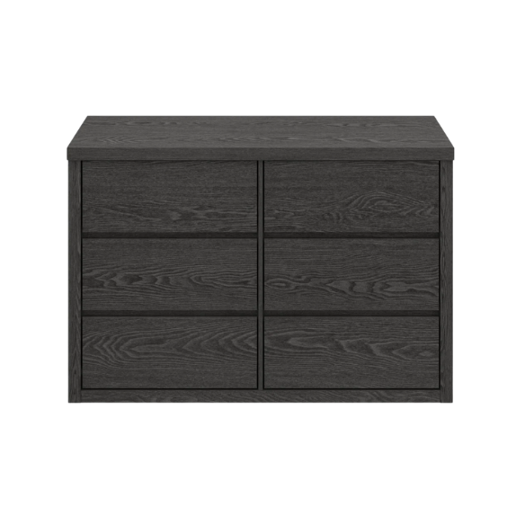 Modern 46.46'' 6-Drawer Double Dresser with Hidden Handles and Wood Grain Finish