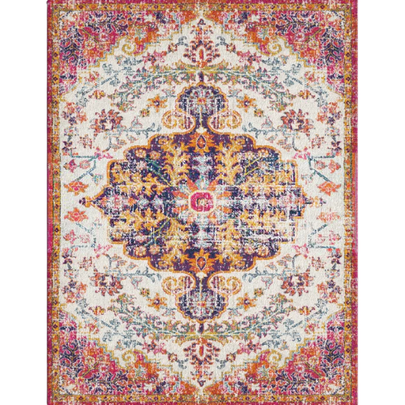 Timeless Traditional Woven Area Rug – Machine-Woven Polypropylene, Medium Pile, Durable and Easy to Clean