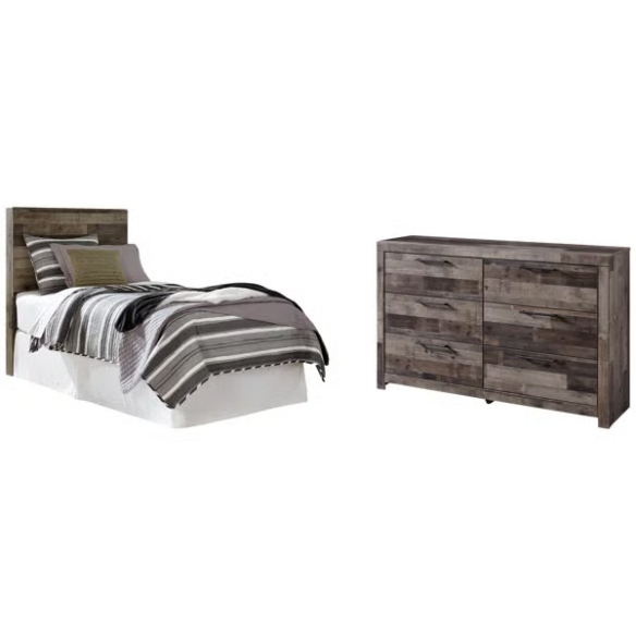 Luxurious Rustic Twin 2-Piece Dresser Set with Striking Black Accents: Elevate Your Bedroom Style