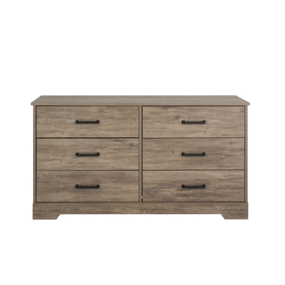 Rustic Modern 6-Drawer 53.25" W Double Dresser with Timeless Farmhouse Charm
