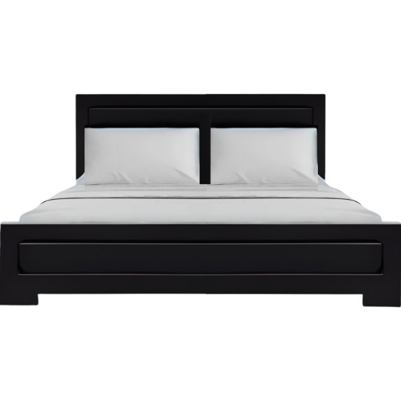 Neutral-Colored Solid Wood Queen Size Low Profile Platform Bed