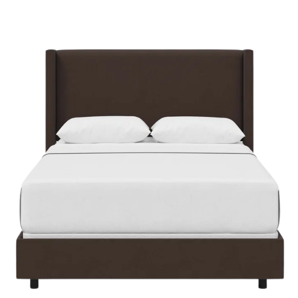 Cozy and Sleek Modern Queen Size Upholstered Wingback Bed