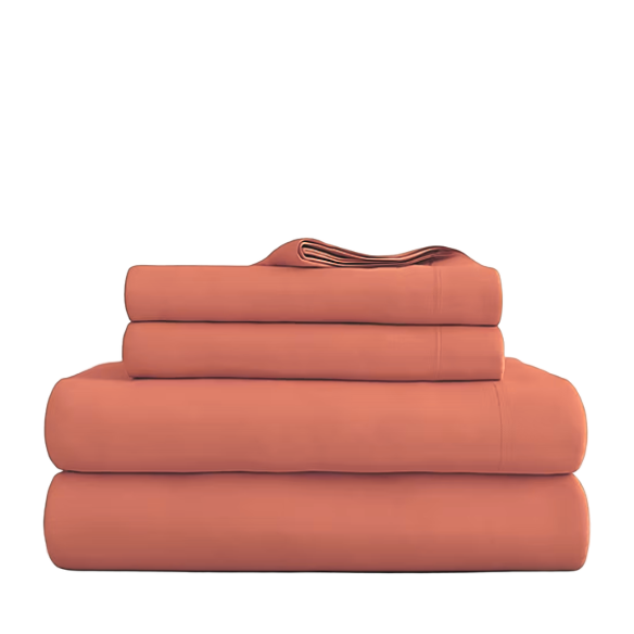 Terracotta Deep Pocket Microfiber Sheet Set – 4-Piece Soft, Wrinkle-Free Bedding with Pillowcases
