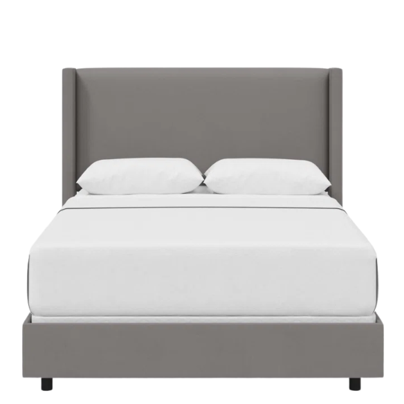 Cozy and Sleek Modern Queen Size Upholstered Wingback Bed