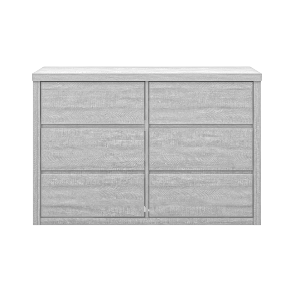 Modern 46.46'' 6-Drawer Double Dresser with Hidden Handles and Wood Grain Finish