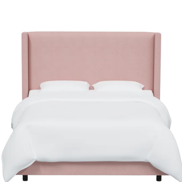 Cozy and Sleek Modern Queen Size Upholstered Wingback Bed
