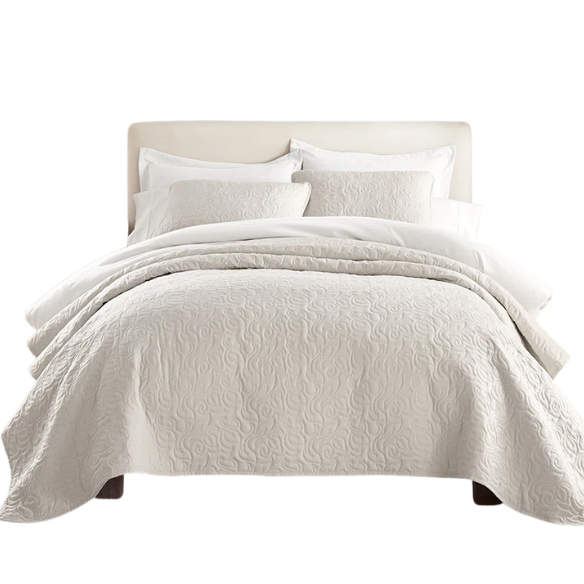 Elegant Floral Stitching Quilt Set – Ultra-Soft, Hypoallergenic, and Machine Washable Bedding for All Seasons