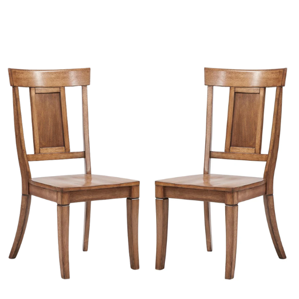 Solid Wood Slat Back Dining Chairs (Set of 2) – Farmhouse Style Seating