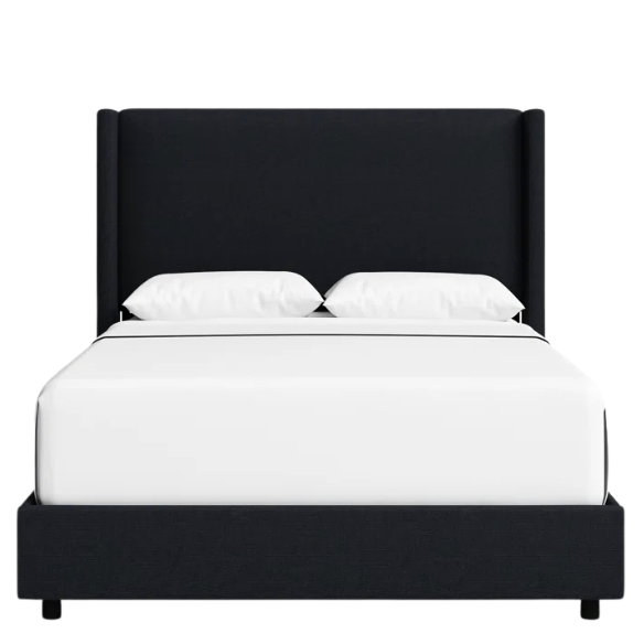 Cozy and Sleek Modern Queen Size Upholstered Wingback Bed