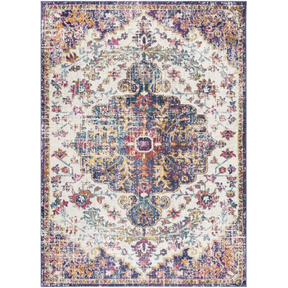 Timeless Traditional Woven Area Rug – Machine-Woven Polypropylene, Medium Pile, Durable and Easy to Clean
