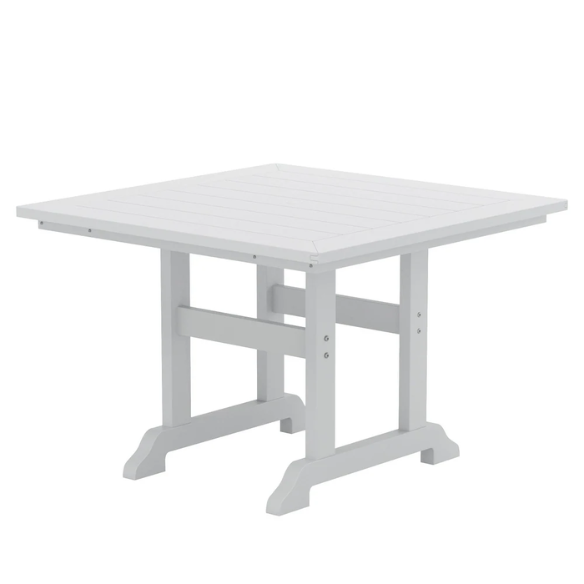 All-Weather Outdoor 43" Square Dining Table – Durable, Eco-Friendly, and UV-Resistant Patio Dining Table with Umbrella Hole