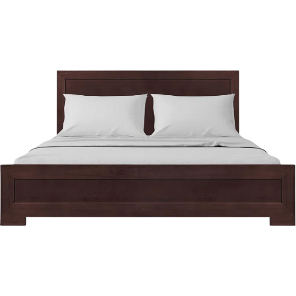 Neutral-Colored Solid Wood Queen Size Low Profile Platform Bed