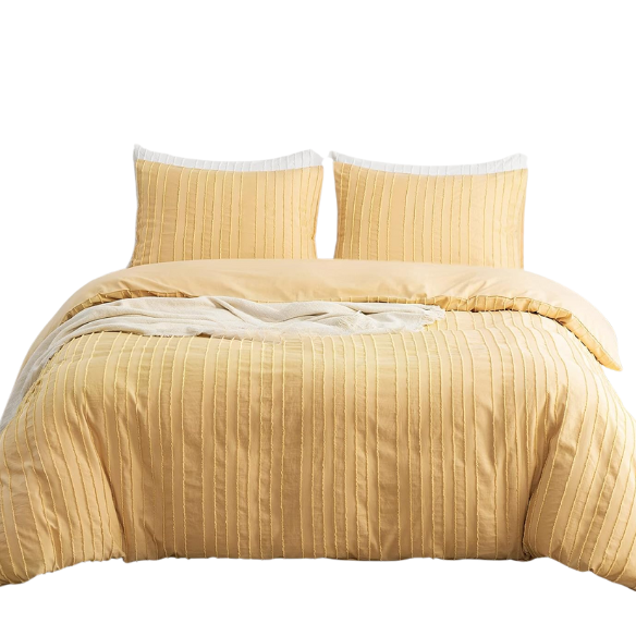 Luxurious Tufted Duvet Cover Set – Queen Size | Striped Textured Boho Bedding | Ultra-Soft Washed Microfiber | 3-Piece Set