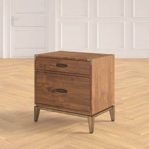 Timeless Traditional Solid Wood 3-Piece Configurable Bedroom Set in Natural Walnut with Sleek Panel Bed, 2-Drawer Nightstand, and 6-Drawer Dresser for Effortless Style and Organization