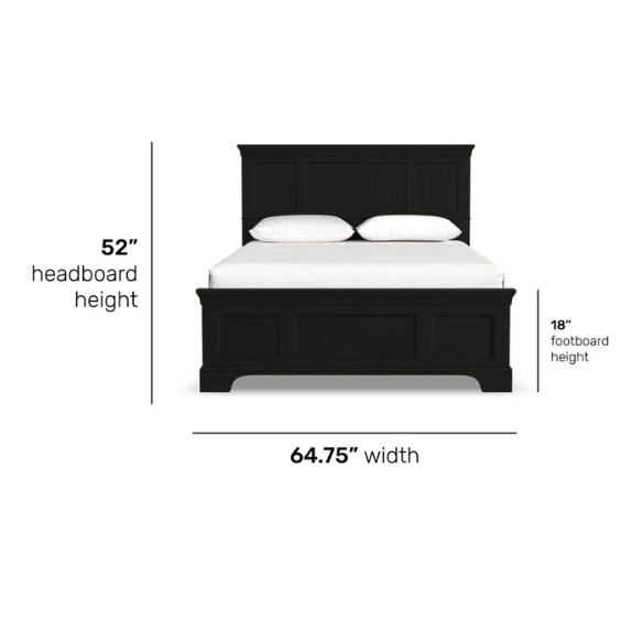 Elegant Queen Bedroom Set in Solid Black Wooden Design