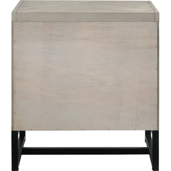 Industrial Mid-Century Modern Platform Bedroom Set with Herringbone Design Headboard – Stylish and Versatile