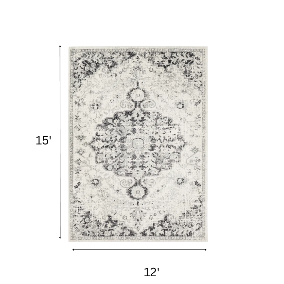 Timeless Traditional Woven Area Rug – Machine-Woven Polypropylene, Medium Pile, Durable and Easy to Clean