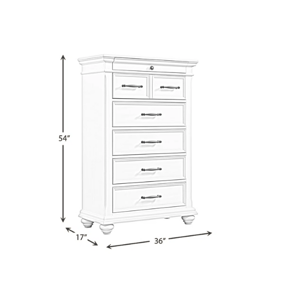 Classic & Functional King Size 5-Piece Bedroom Set: Solid Poplar & Engineered Wood Construction