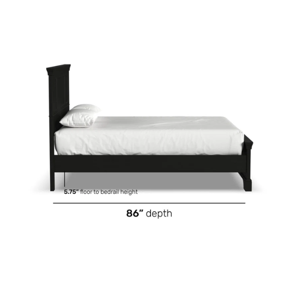 Elegant Queen Bedroom Set in Solid Black Wooden Design
