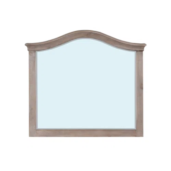 Rustic Charm Meets Chic Elegance: Solid Wood Platform King Size Bedroom Set with Scalloped Edges, Weathered White Wash Finish, Unique Grain Patterns, Angled Feet, and Oil-Rubbed Bronze Drawer Pulls