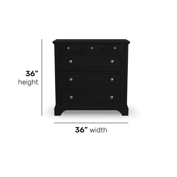 Elegant Queen Bedroom Set in Solid Black Wooden Design