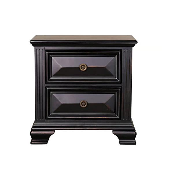 5-Piece King Bedroom Set – Solid Wood Construction with Muted Silver Accents, Fluted Pilasters, French Bracket Foot Bases, and Elegant Dovetail Drawer Detailing for Timeless Sophistication