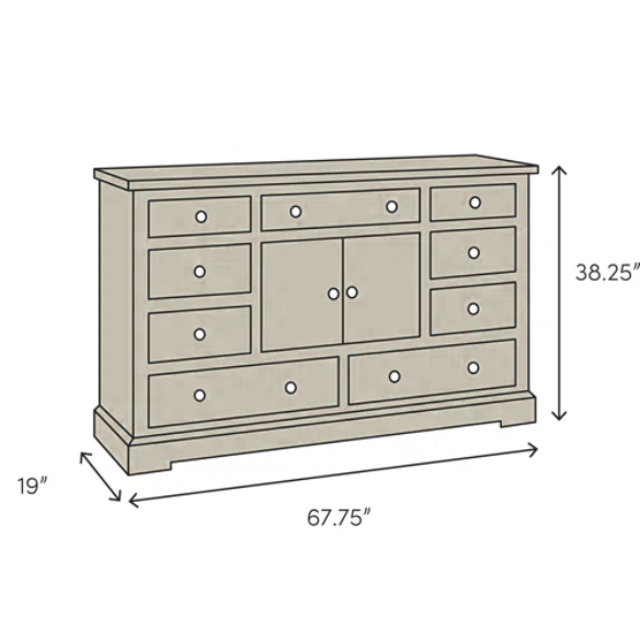 4-Piece Configurable Bedroom Set with Solid Cherry Wood Construction, Antique Walnut Veneer, Crown Molding, Carved Claw Feet, and Ample Storage - Includes Bed, Dresser, Nightstand, and Matching Mirror