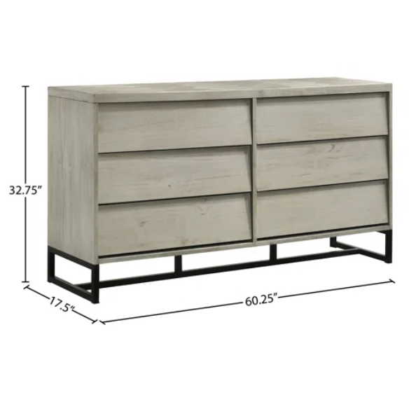 Industrial Mid-Century Modern Platform Bedroom Set with Herringbone Design Headboard – Stylish and Versatile