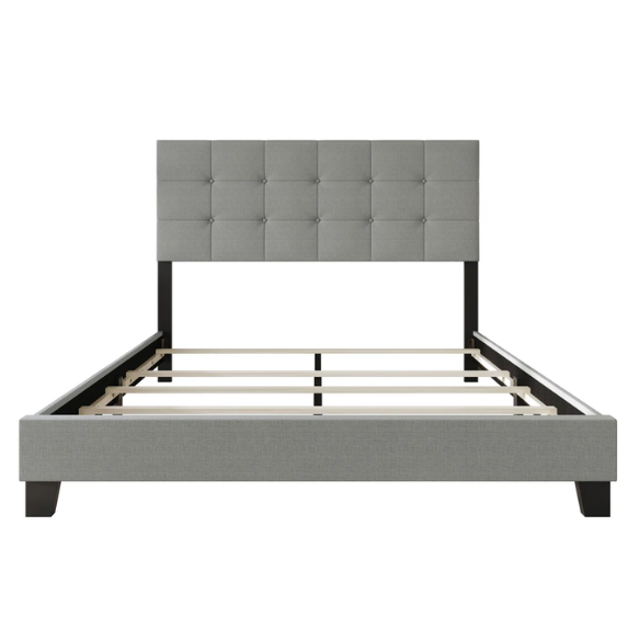 Light Grey Tufted Button Polyester 3-Piece Full Double Size Bedroom Set – Elegant Design with Plush Comfort and Sophisticated Style