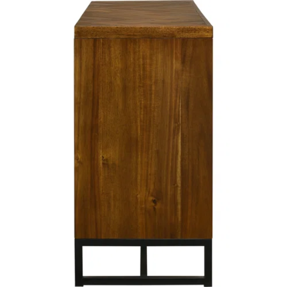 Industrial Mid-Century Modern Platform Bedroom Set with Herringbone Design Headboard – Stylish and Versatile