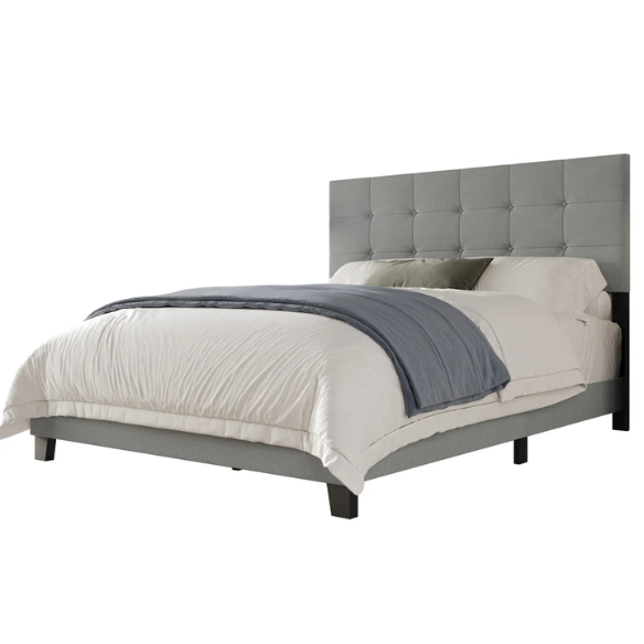 Light Grey Tufted Button Polyester 3-Piece Full Double Size Bedroom Set – Elegant Design with Plush Comfort and Sophisticated Style