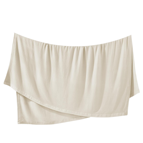 Ivory Egyptian Cotton Quilted Blanket – Soft, Breathable & All-Season Comfort