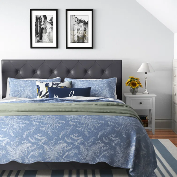 Luxurious Faux Leather Platform Bed – Full Double Size with Sleek Modern Design