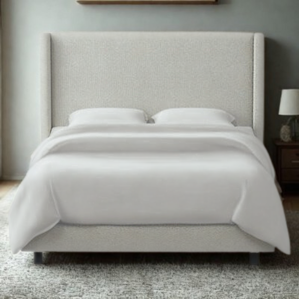 Cozy and Sleek Modern Queen Size Upholstered Wingback Bed