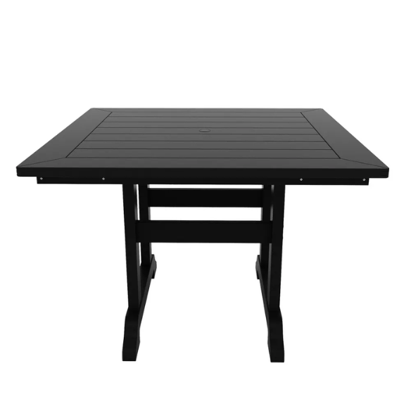 All-Weather Outdoor 43" Square Dining Table – Durable, Eco-Friendly, and UV-Resistant Patio Dining Table with Umbrella Hole