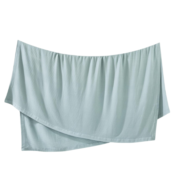 Light Blue Egyptian Cotton Quilted Blanket – Soft, Breathable, and All-Season Comfort